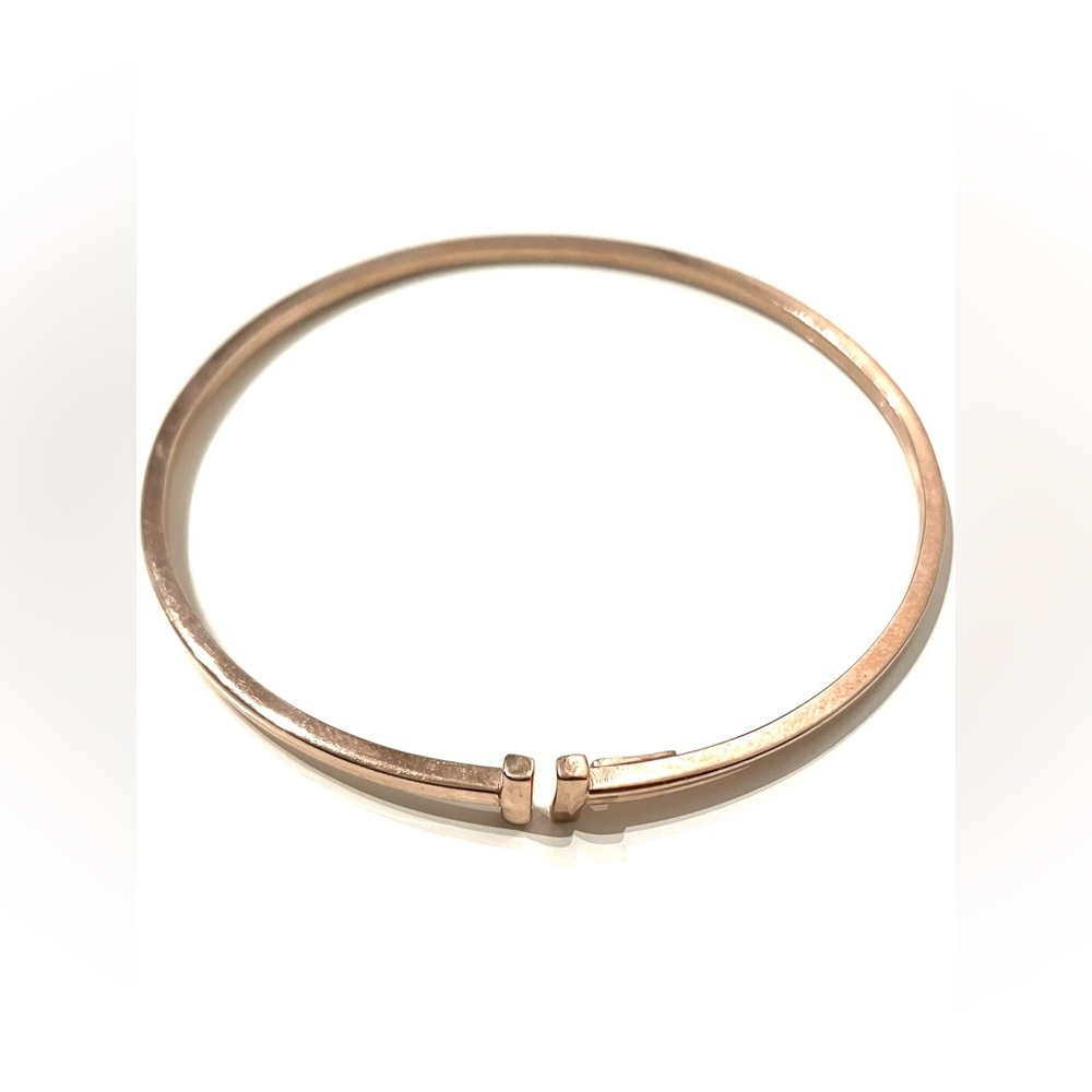 Rose Gold Plated Sterling 925 Flexible T Wire Bracelet